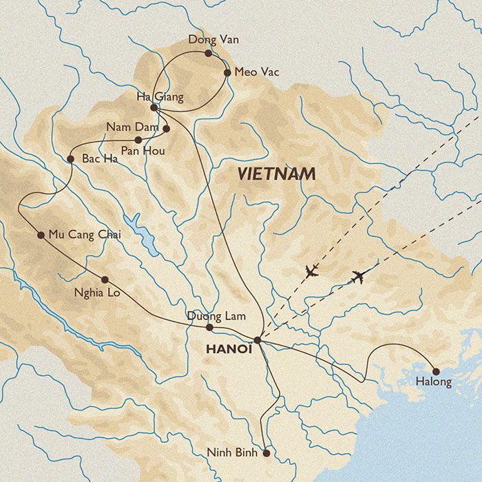 Carte nord Vietnam