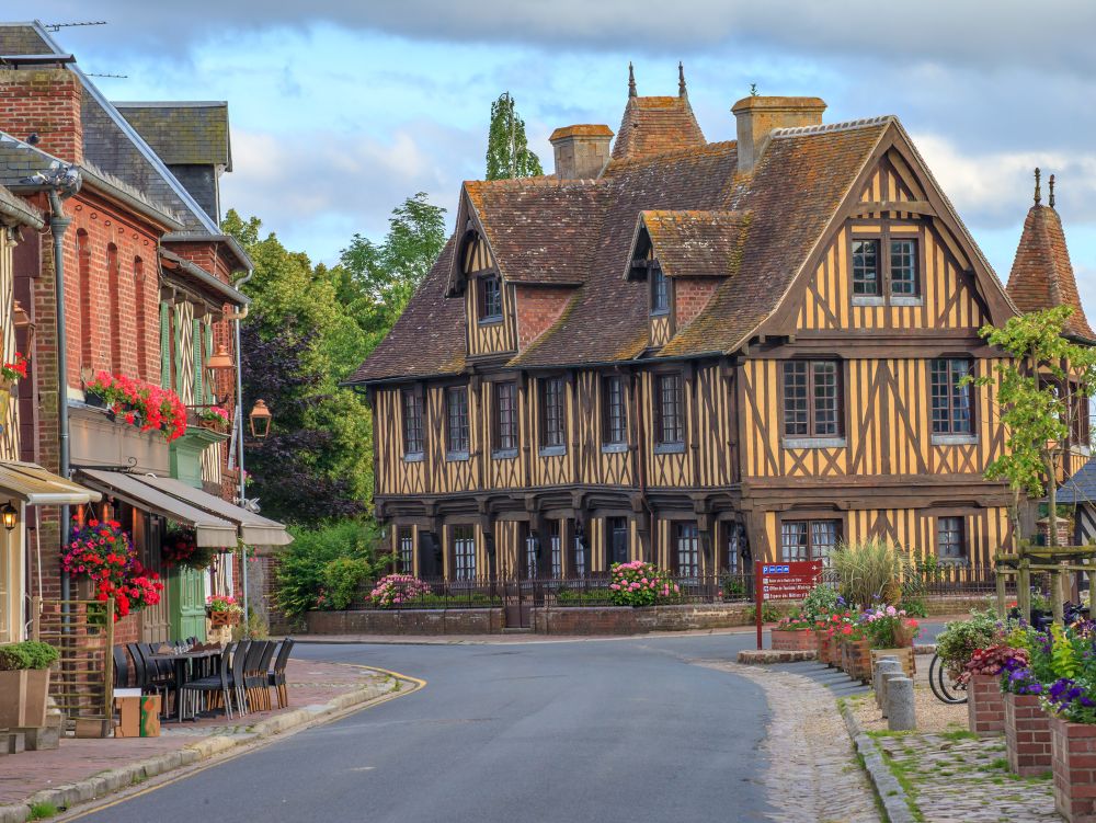 Maison normande à Beuvron-en-Auge, Calvados, Normandie